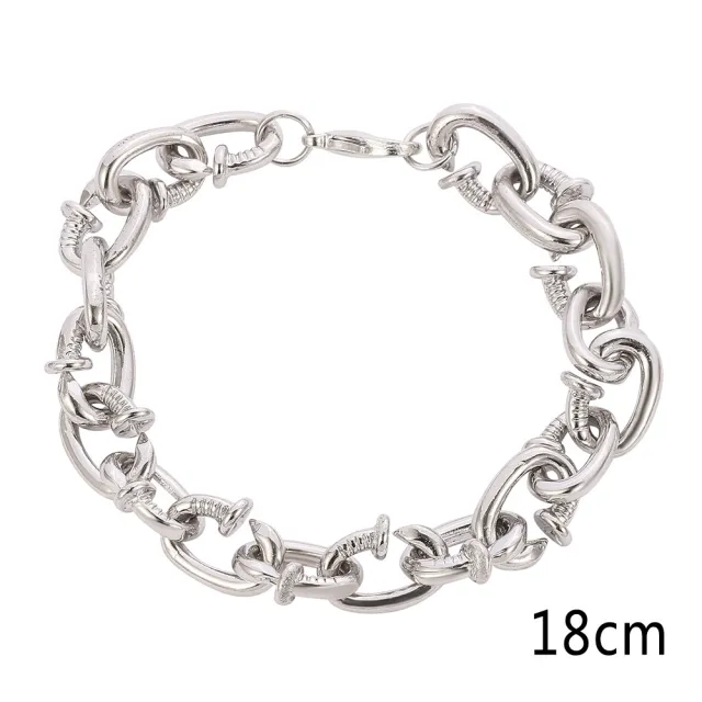 Hip Hop Trend Rap Rap Accessories Nail Personality Nightclub Exaggerated Trendy Men's Bracelet Silver Bracelet - Shop at LoveMi