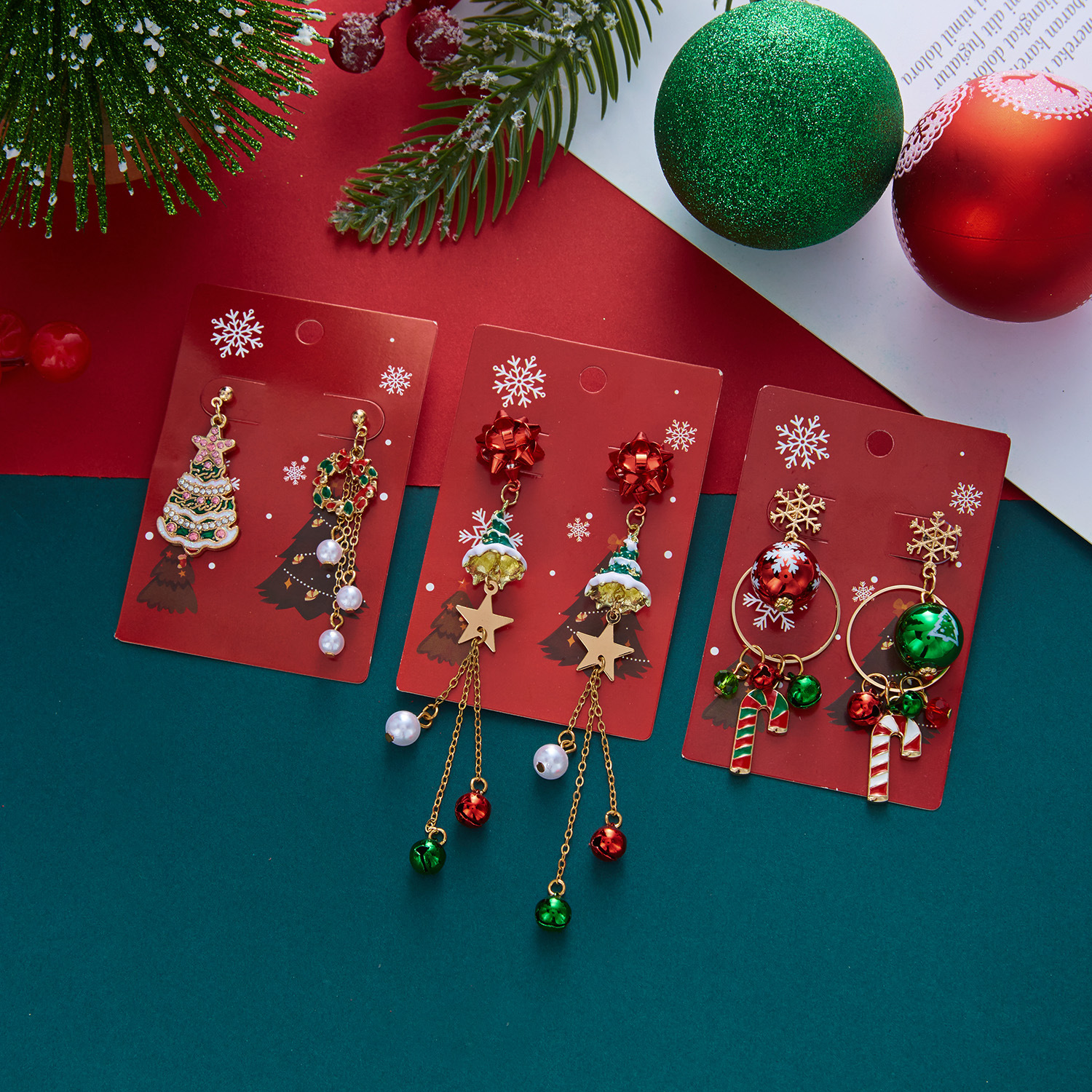 Christmas Cross-border Sales Forest-style Christmas Tree Earrings