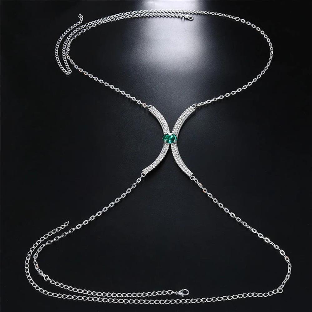 Chest Necklace X Shaped Silver