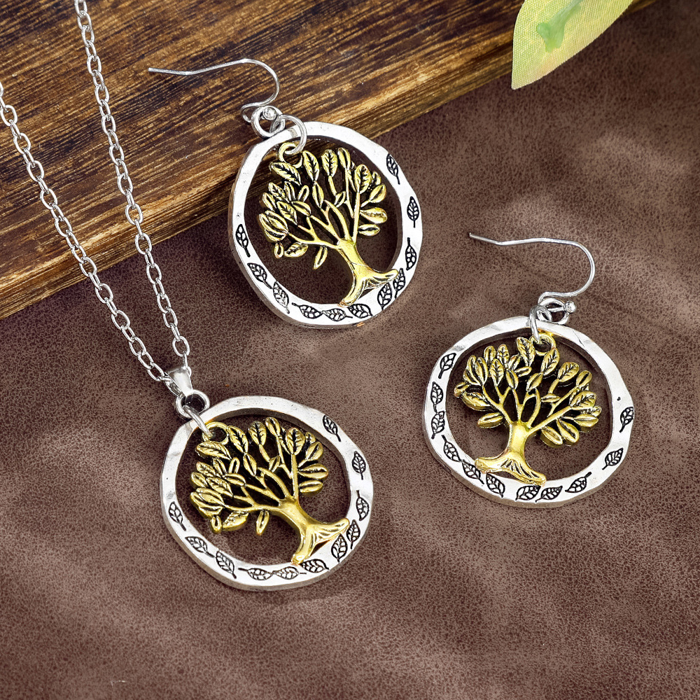 Floral Swirl Womens Earring And Necklace Set
