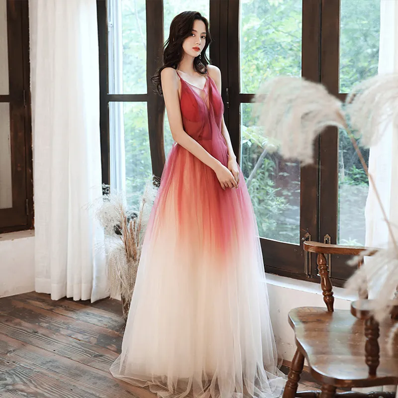 Gradient Sling Annual Birthday Party Super Fairy Banquet Dress