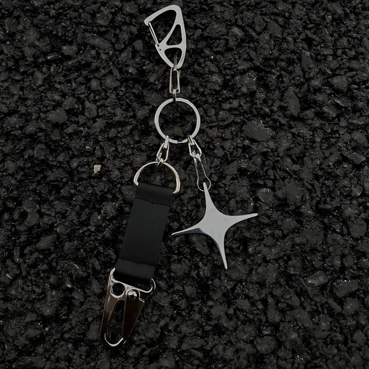 Simple Six-pointed Star Keychain Trendy Pendant