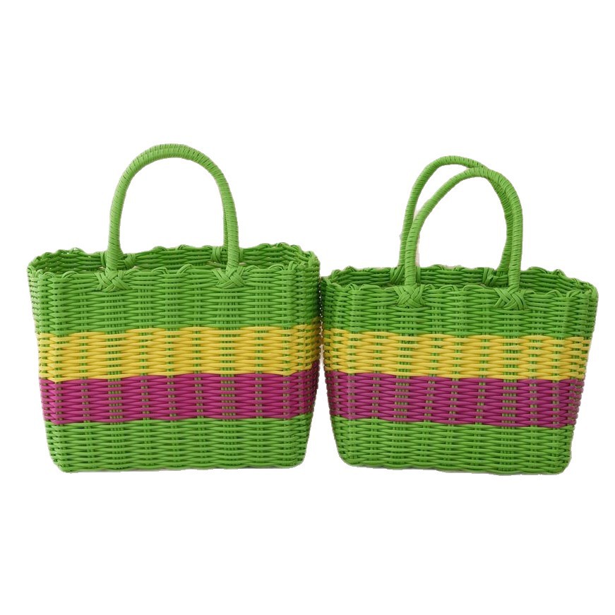 Handheld Plastic Woven Storage Basket