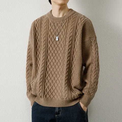 Round Neck Sweater Knitwear Men's Knitted