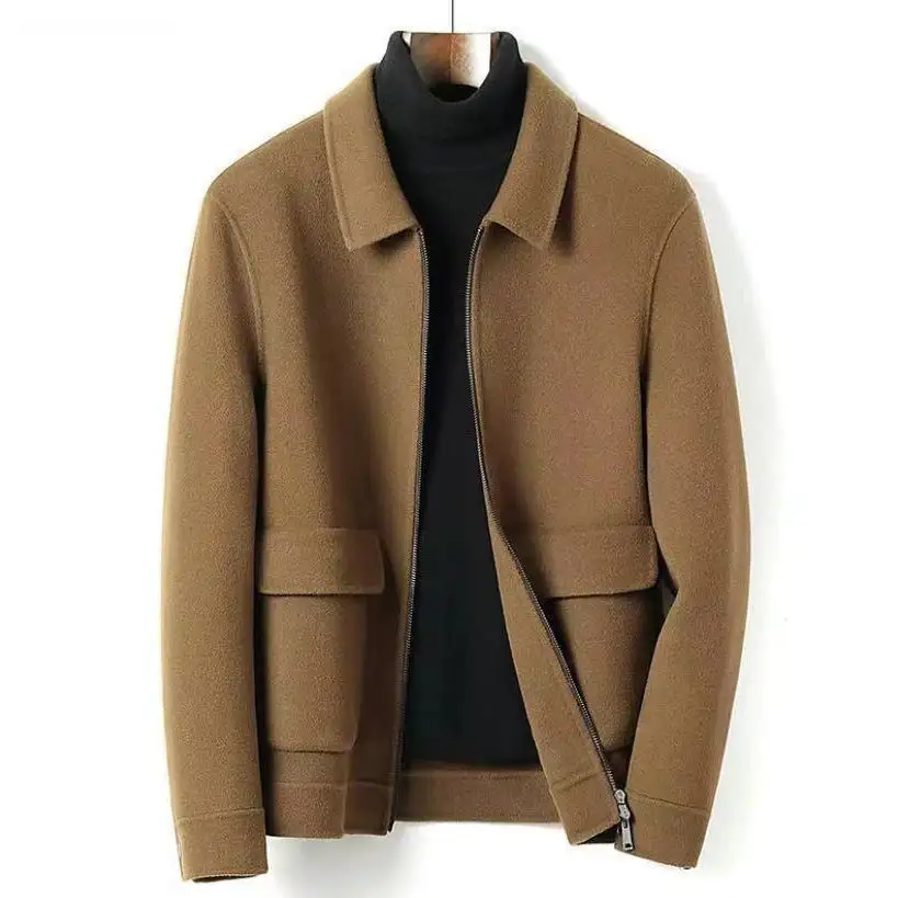 Men's Coat Thickened Double-sided Woolen Lapel Casual