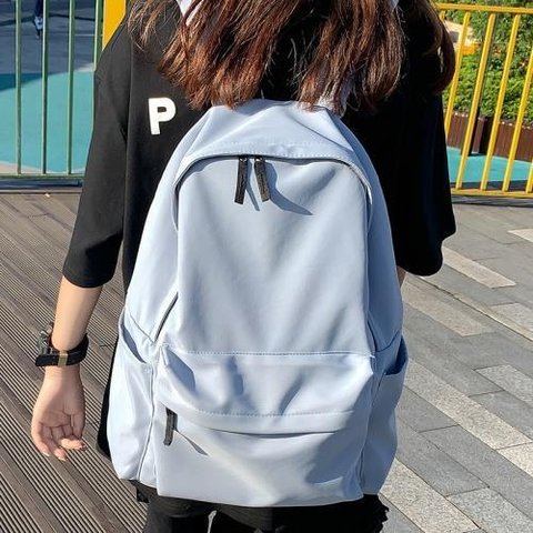 Womens Preppy-style Large-capacity Outdoor Backpack Black