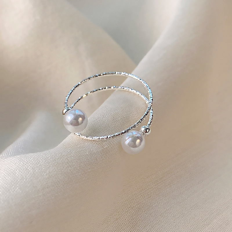 Women's Pearl Ring Exquisite Stylish Opening Adjustable