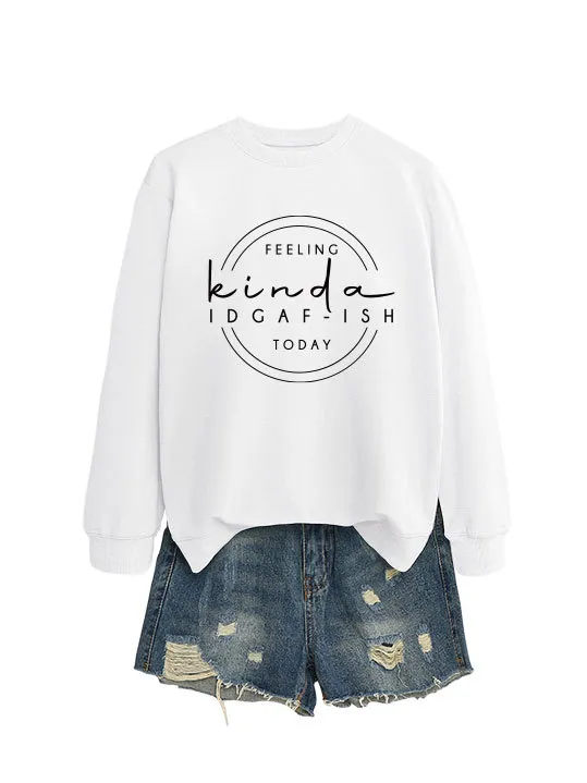 Elegant Women's Round Neck Long sleeved Sweater White Black Font - Shop at LoveMi