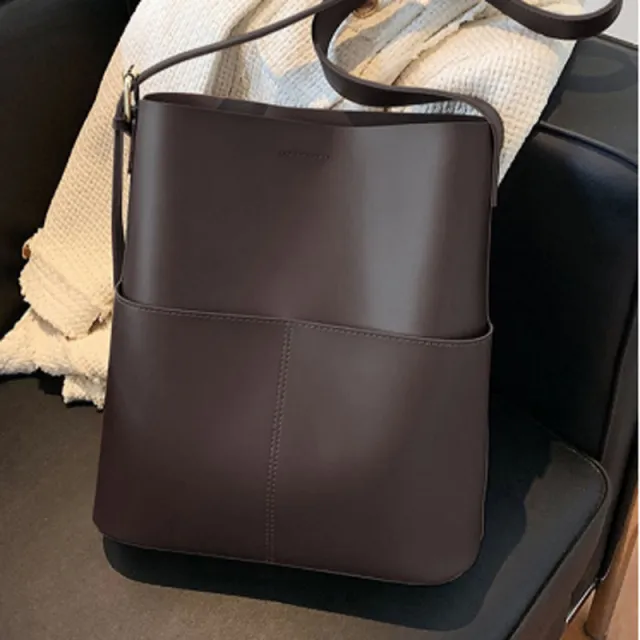 Large Capacity Design Shaping Simple Shoulder Bag Crossbody Coffee - Shop at LoveMi