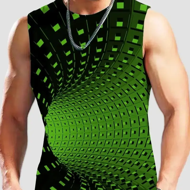 Men's Plus Size Sleeveless Vest 3D Retro