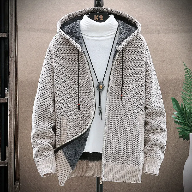 Hooded Sweater Men's Zipper Slim Fit