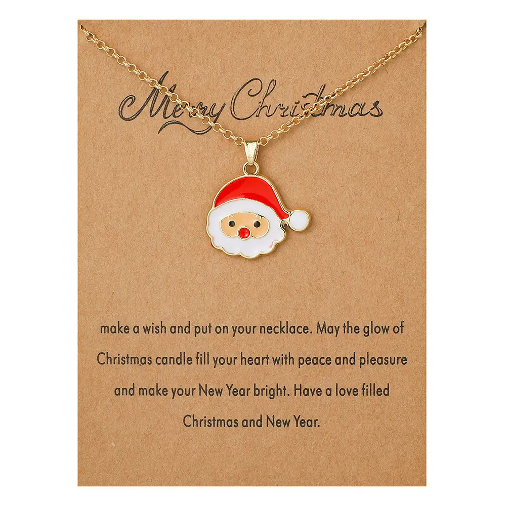 Card Santa Claus Series Alloy Pendant Necklace