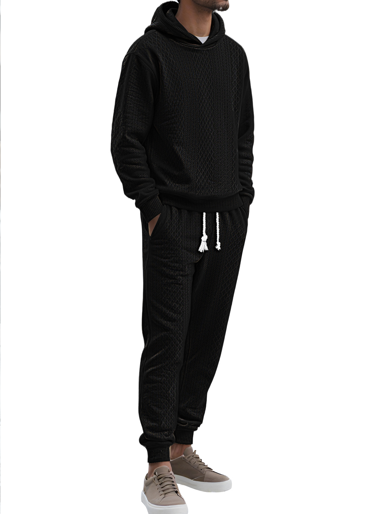 Jacquard Knit Hoodie and Pants Set, picture 2 of 9