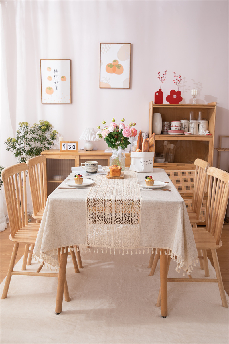 Rectangular Embroidered Tablecloth Boho Style