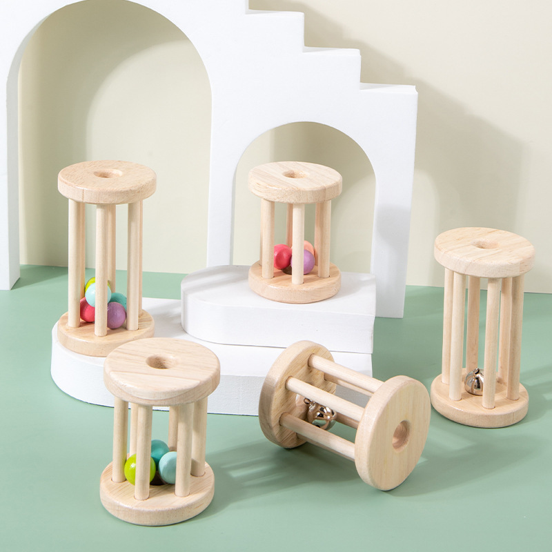 Wooden Hand Cranked Bell For Early Childhood Education