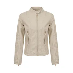 Fashion Best-seller Leather Jacket Coat Women - Beige - View 1