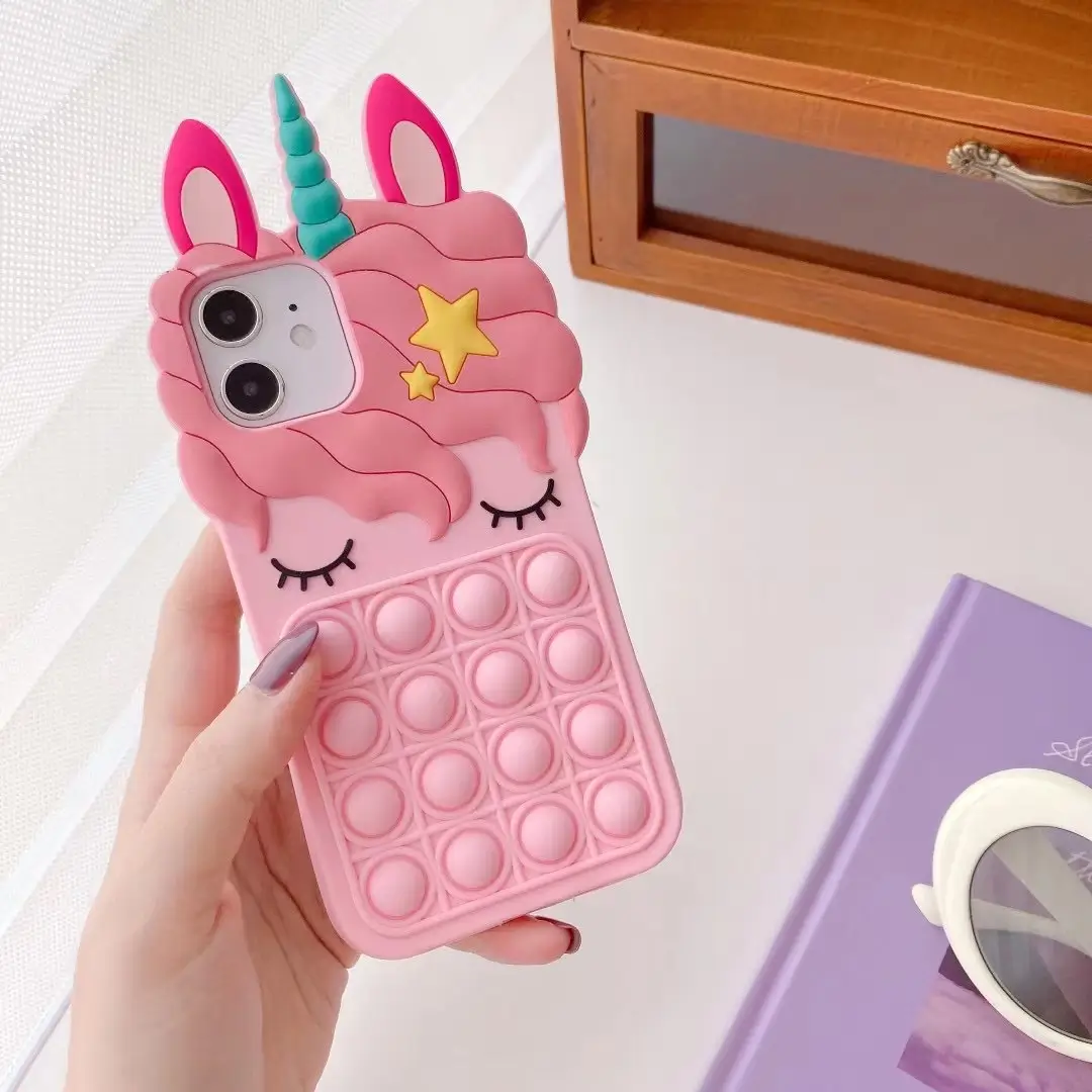 Cartoon Bubble Eyelashes Animal Multi-model Silicone Phone Case