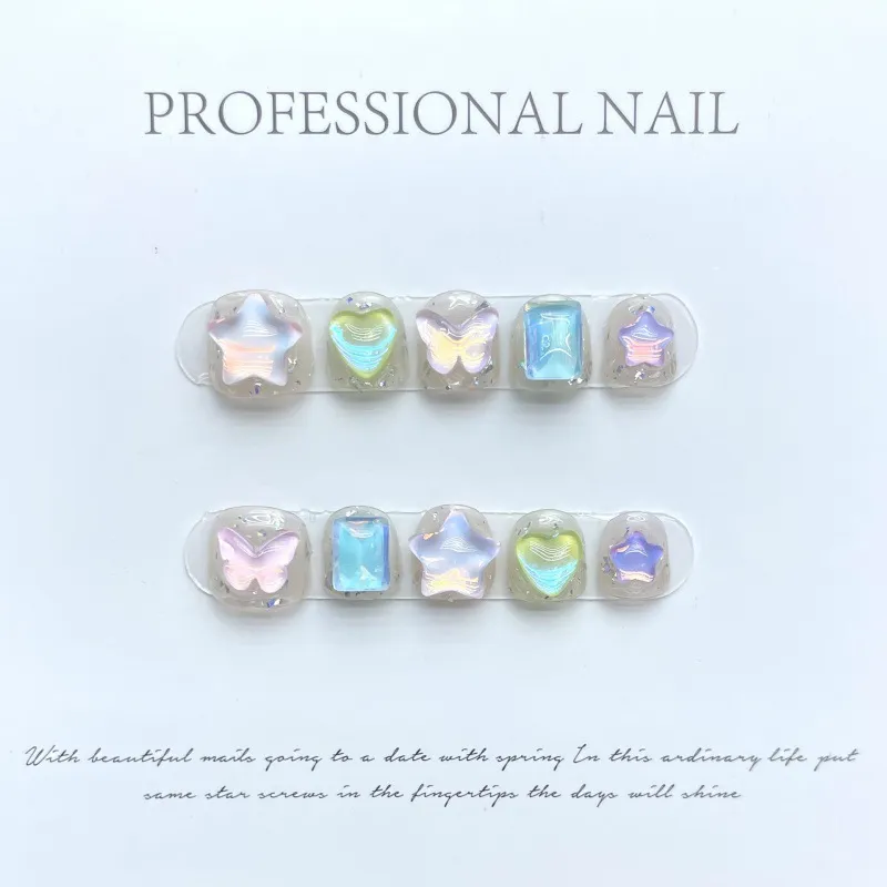 Dopamine Candy Color Aurora Mocha Diamond Beautiful Girl Hand-wear Armor - Aurora Mocha