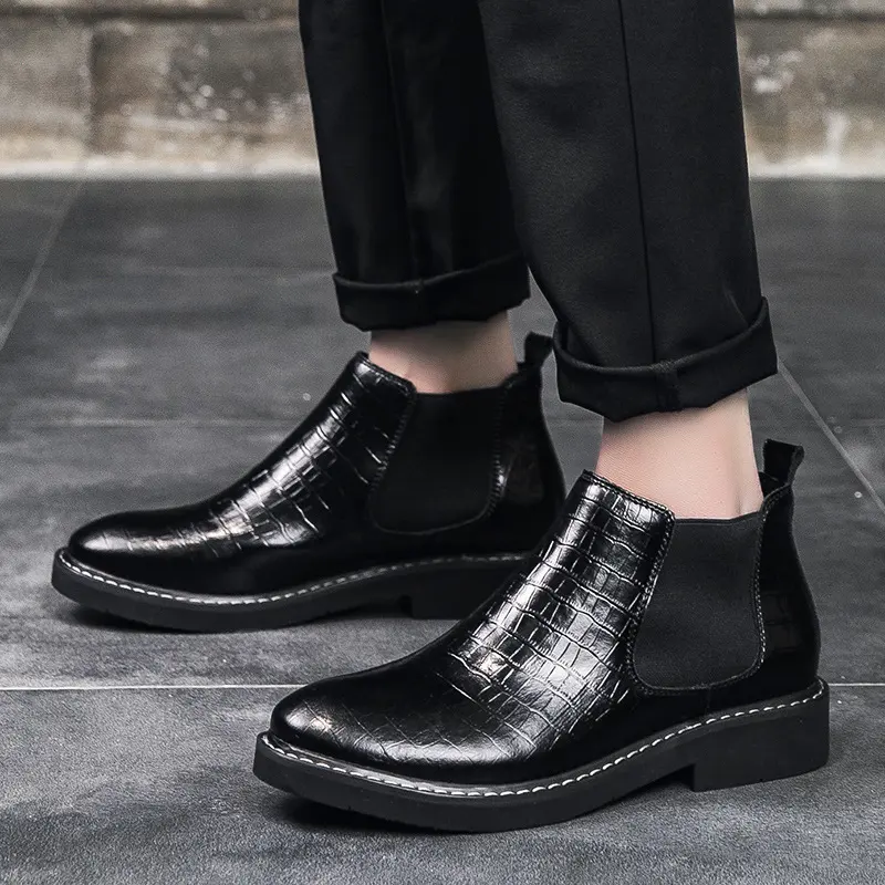 Middle High Top Men's Leather Boots