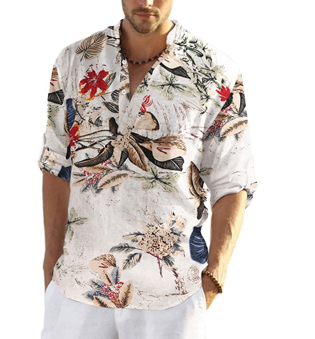 Title 3, Camisa de praia casual masculina, nova moda. Co...