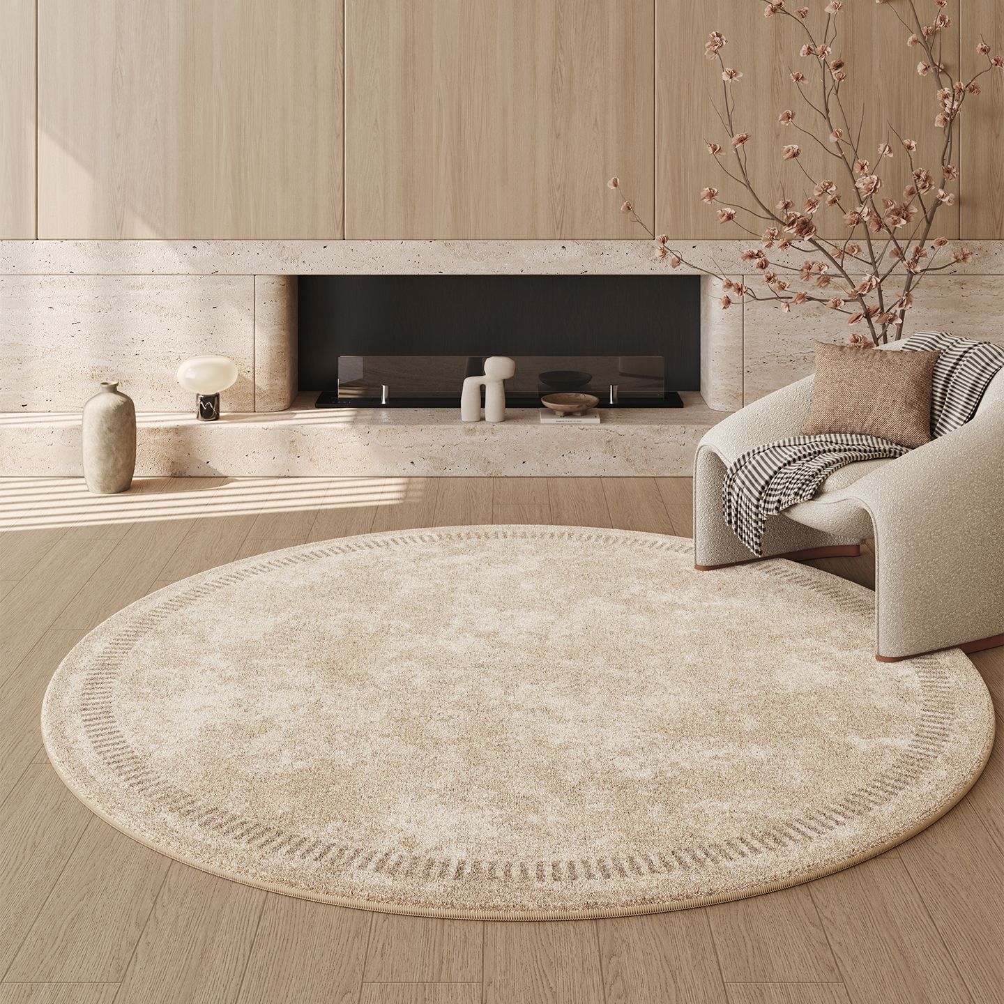 Round Faux Cashmere Rug, picture 4 of 12