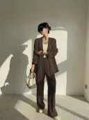 Brown Pants Suit