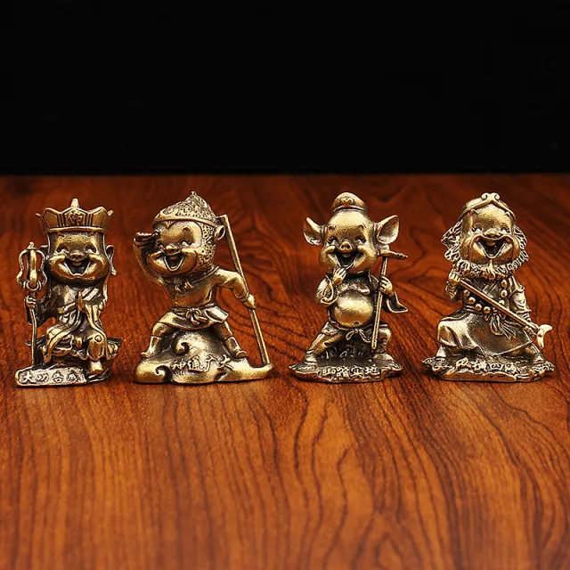 Brass Creative Tang Monk Sand Monk Pig Eight Ring Ornament Decoration 4Pc Set - Shop at LoveMi