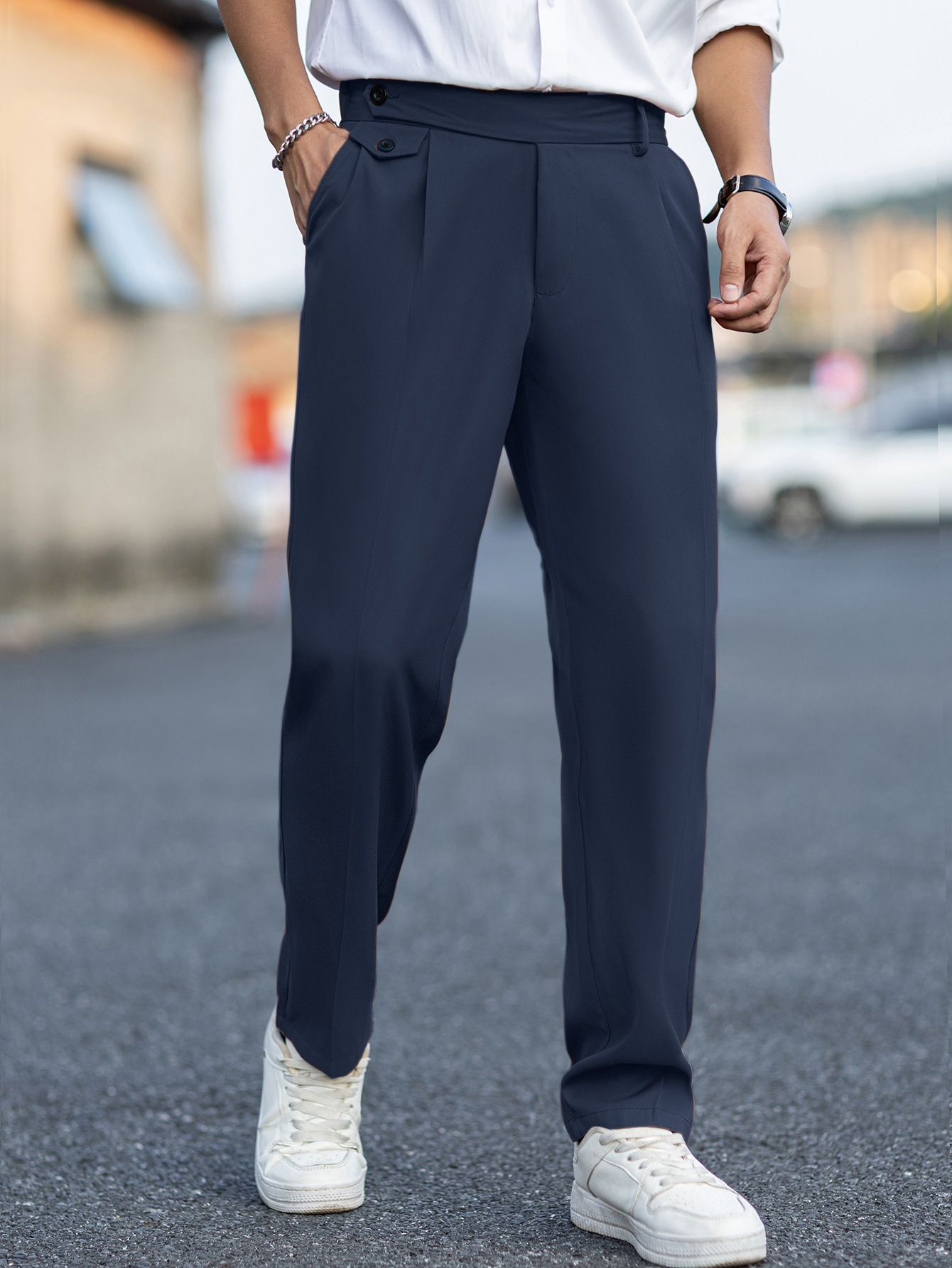 Mens Stylish Versatile Casual Straight-leg Trousers