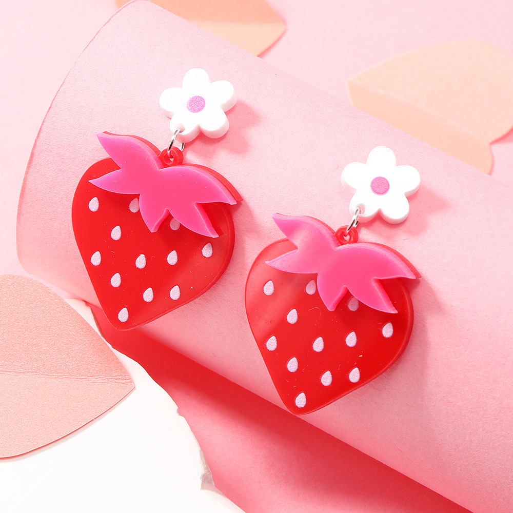 Acrylic Strawberry Earrings