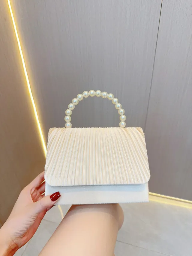 Women's Fashion Pleated Evening Bag Apricot - Shop at LoveMi
