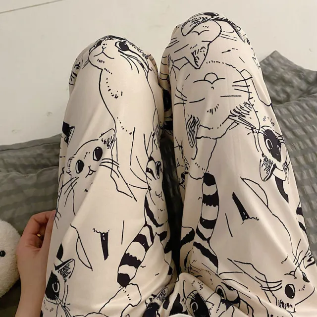 Cartoon Japanese Pajama Pants Student Female Anti mosquito Cute Dormitory Leisure Cute Cat - Shop at LoveMi