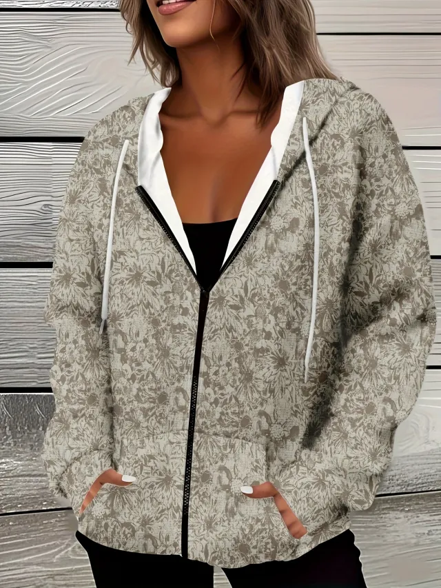 Casual All matching Fashion Trendy Plaid Stitching Breathable Zipper Sweater Mf08Jl250731Y144 - Shop at LoveMi
