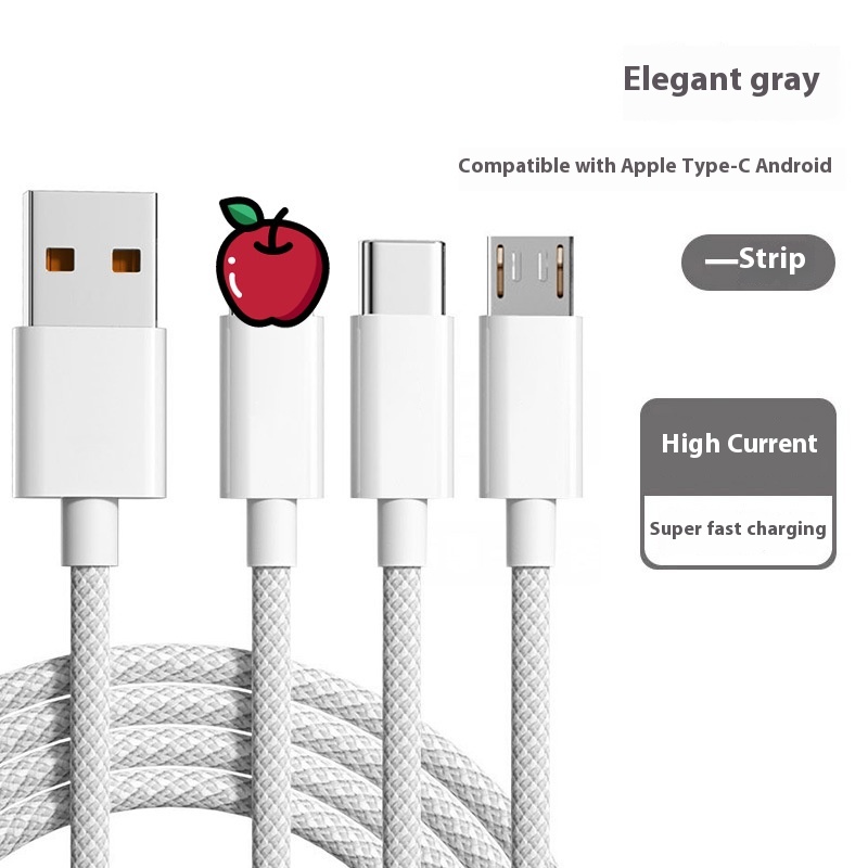 3-in-1 USB Fast Charging Cable 6A Multi-Device Charger Cord for iPhone Android T - 第 8/10 張圖片