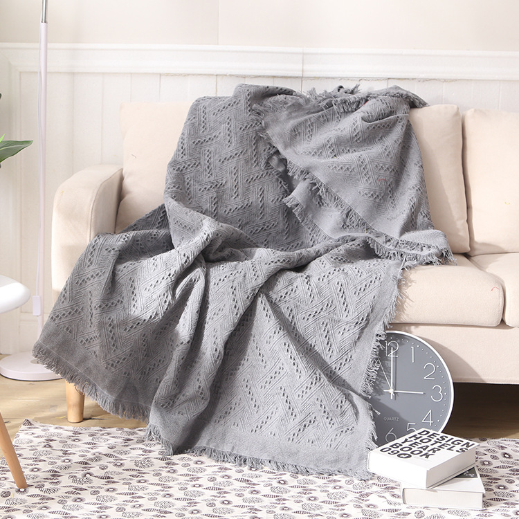 Simple Four-season Blanket Made Of Cotton Fabric A Full-cover Sofa Throw