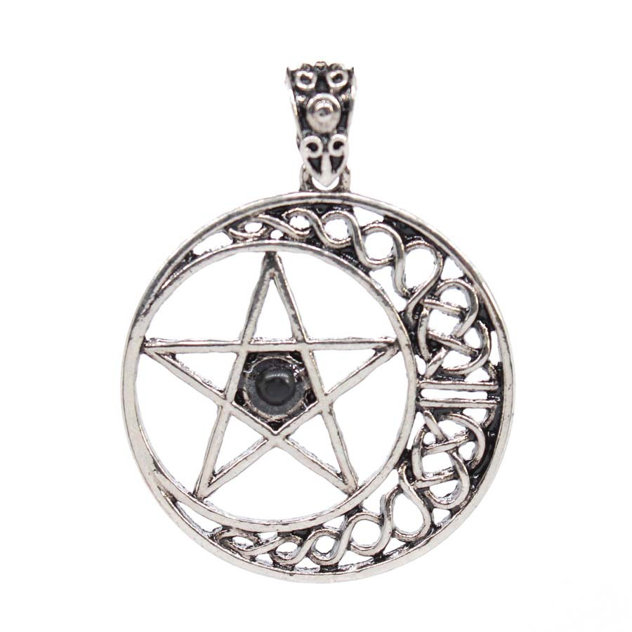 Crystal Stone Pack Beads Hollow Out Star And Moon Pendant