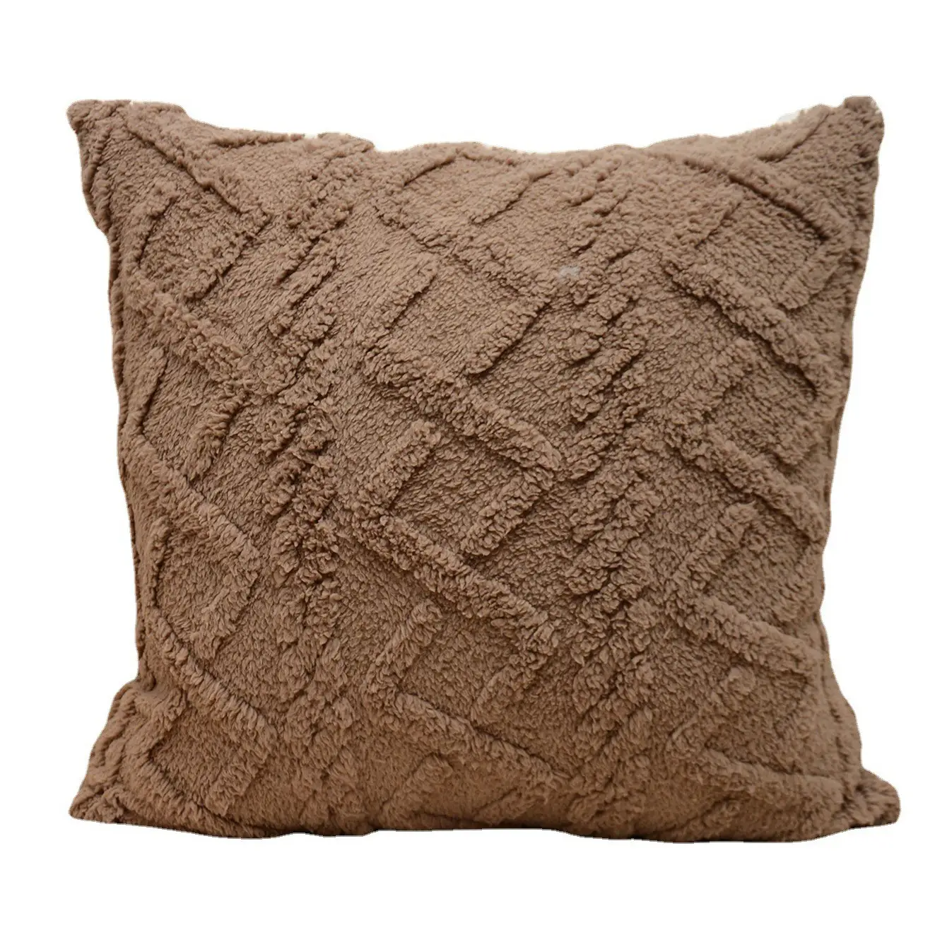Cut Flower Pillow Cover Plush Jacquard Cushion Cover