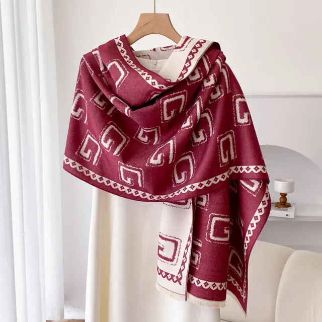 Warm Cashmere like Thick Shawl Long Wild Scarf Red - Shop at LoveMi
