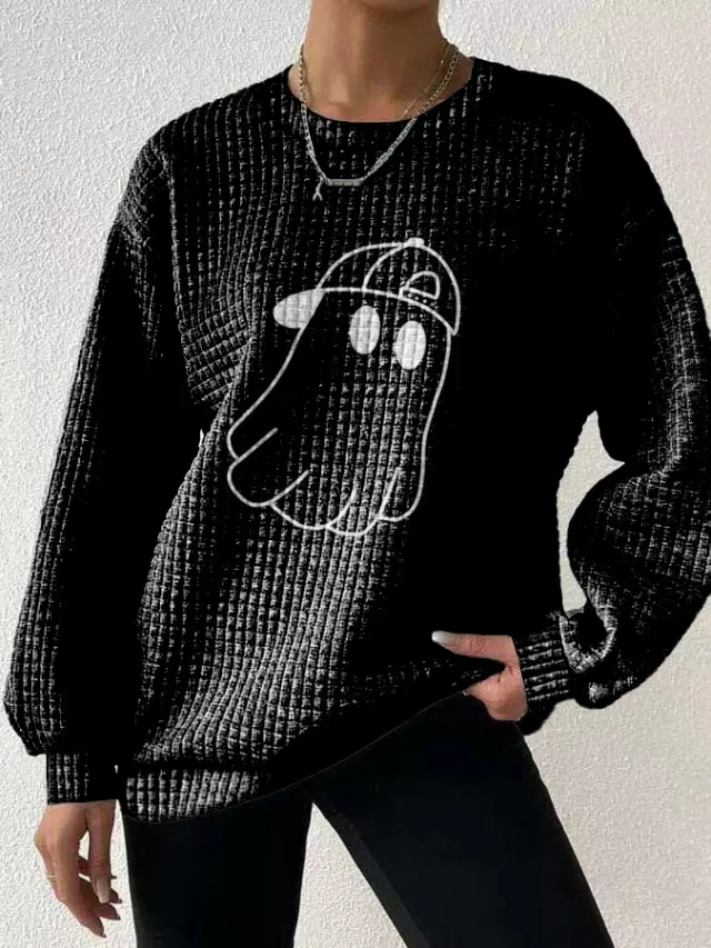 Women's Round Neck Sweater 3D Digital Printing Zzy2023080216 S - Shop at LoveMi