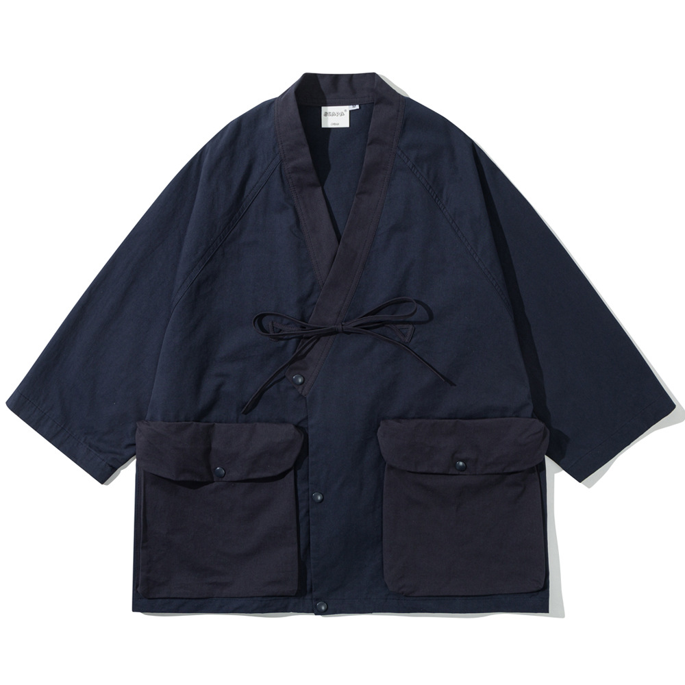 Vintage Three-quarter-sleeve Loose-fit Jacket Top