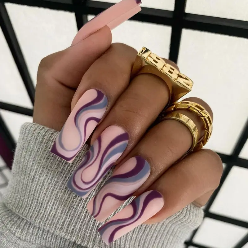 Ballet Wave Line Detachable Finished Product Nail