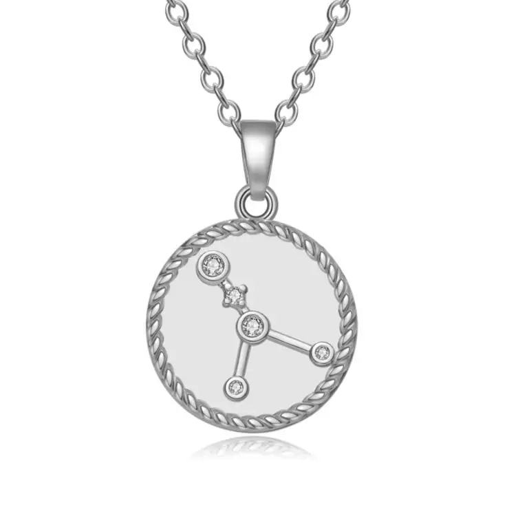 New Twelve Constellation Guardian Necklace Women's Simple Fashion Zircon
