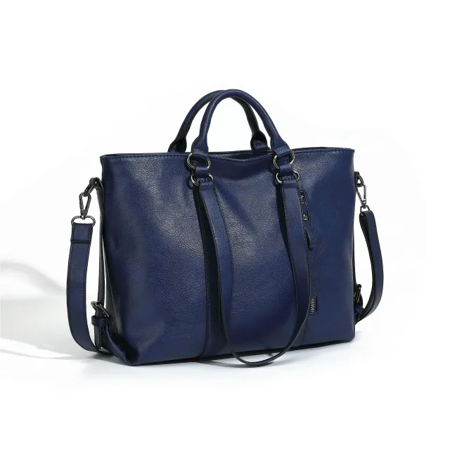 Soft Leather Large Capacity Totes One shoulder Portable Blue - Shop at LoveMi