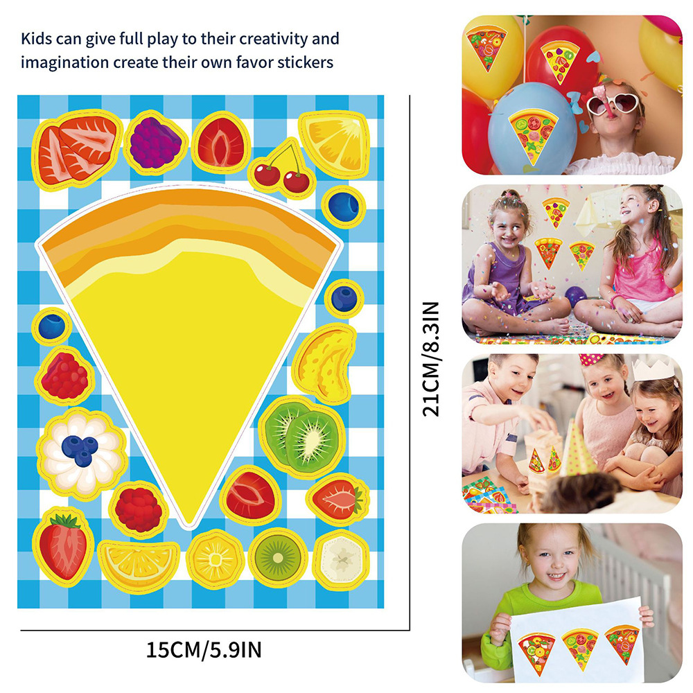 Title 1, 8 kreative Cartoon Gourmet Pizza Puzzle Sticker...