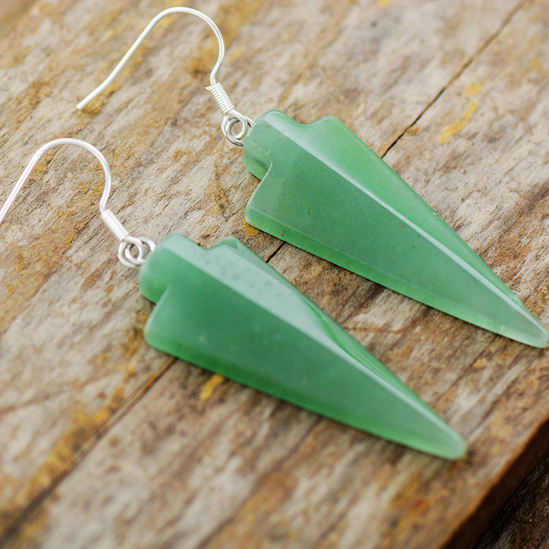 Women's Retro Natural Stone Arrow Earrings
