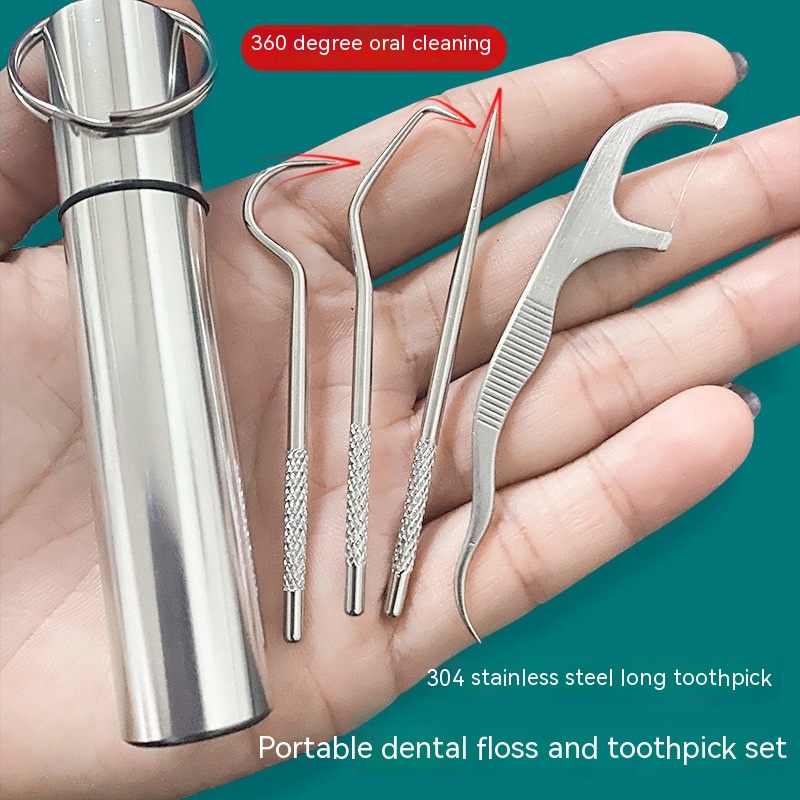 3 Long Toothpick Floss Tube