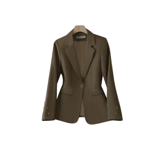 Korean Style Loose Spring And Autumn High grade Female Brown Suit Brown - Shop at LoveMi
