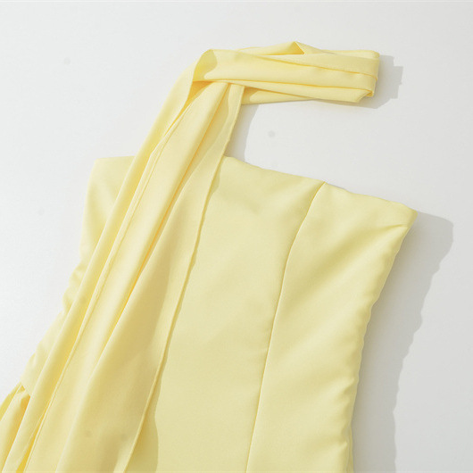 Off-neck Waist Tube Top Dress