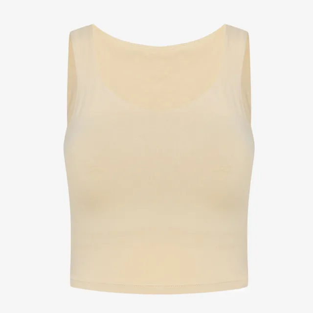 New Summer Yoga Vest Sleeveless Sports Workout Clothes With Chest Pad V neck Slimming Simple Apricot - Shop at LoveMi