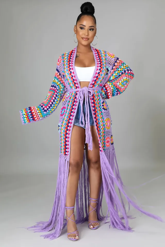 Handmade Crochet Beach Cover up Purple - Shop at LoveMi