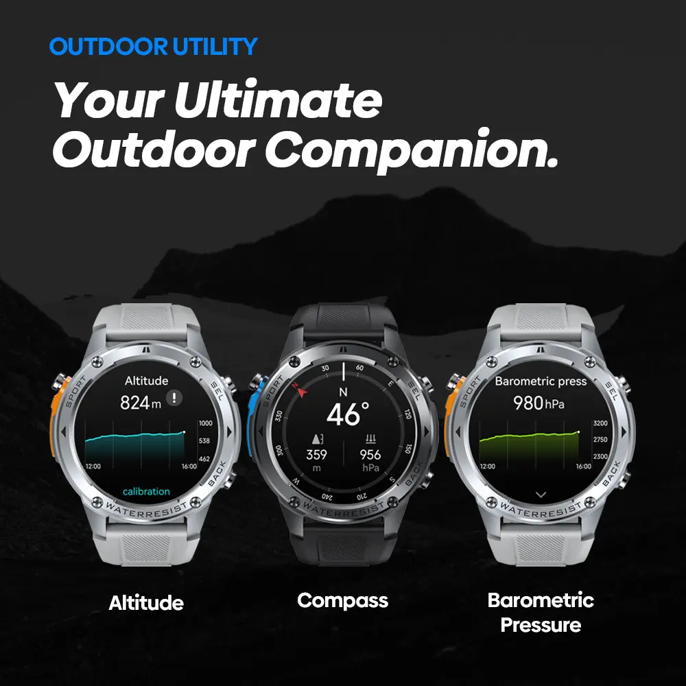 GPS Smart Watch Pressure Altimeter Bluetooth Calling